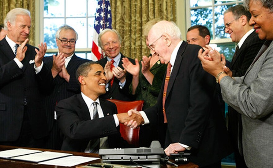 Frank Kameny is honored by President Obama in the Oval Office, 54 years after being fired by the federal government because he was gay. 