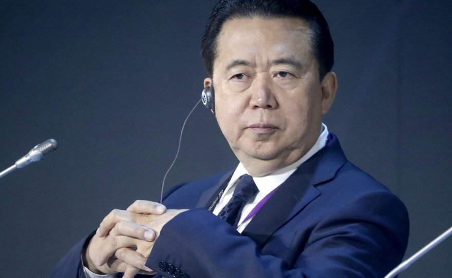 Interpol says President Meng Hongwei resigned on Sunday. Chinese authorities say they're investigating him as part of an anti-corruption campaign.