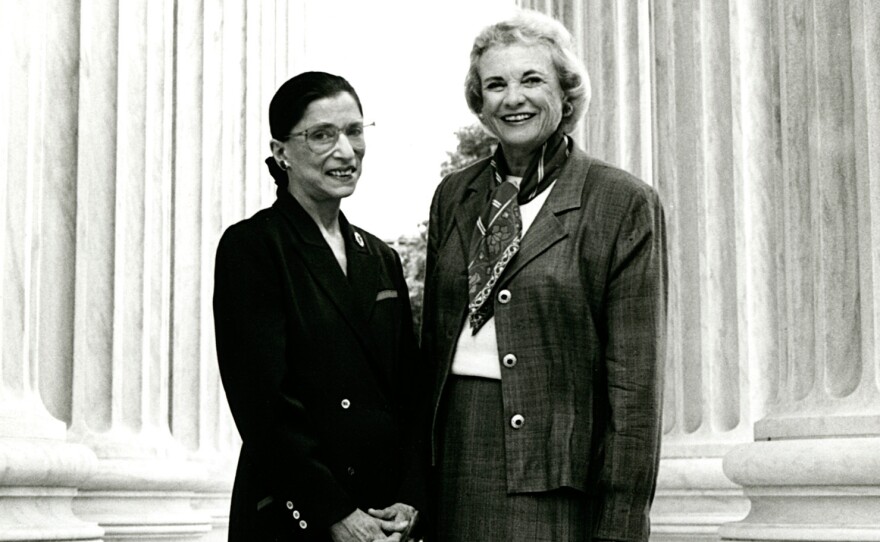 As different as their backgrounds were, and even their approaches to judging, when it came to women's rights, Ruth Bader Ginsburg (left) and Sandra Day O'Connor were allies.