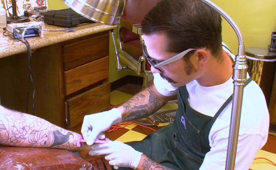 Sam Phillips of American Tattoo in Bonsall.