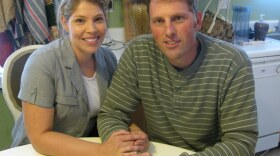 Randy Shepherd, 36, shown with his wife, Tiffany, was authorized by an Arizona state agency to receive a heart transplant. But now, because of budget cuts, the agency says it's unable to pay for the procedure.