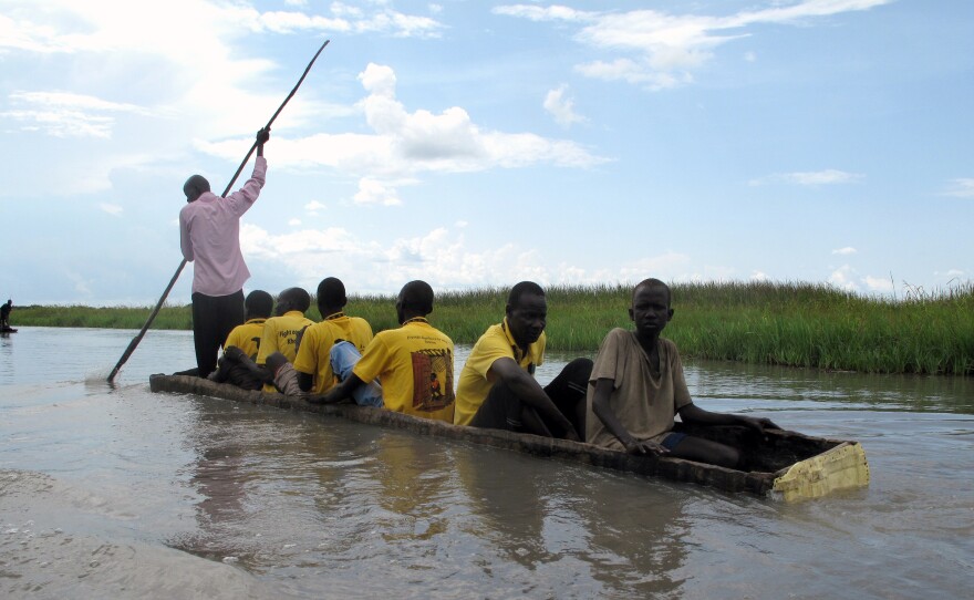 A shallow floodplain fed by the Nile River helps keep Ganyiel, South Sudan isolated from attackers. But it also make sit difficult to bring aid in for those that are displaced and starving.