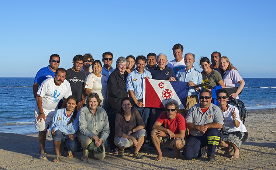 Team at the expedition in Cabo Pulmo National Marine Park, east coast of Mexico's Baja California Peninsula.