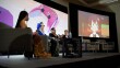 Streamers SweetxSage, AngryOwlCat, Psyculturists and EuroBrady (left to right) speak about mental health during a panel, "The Inner Game: Empowering Streamers to Protect Their Mental Health," at TwitchCon on Oct. 17, 2025 in San Diego, Calif.