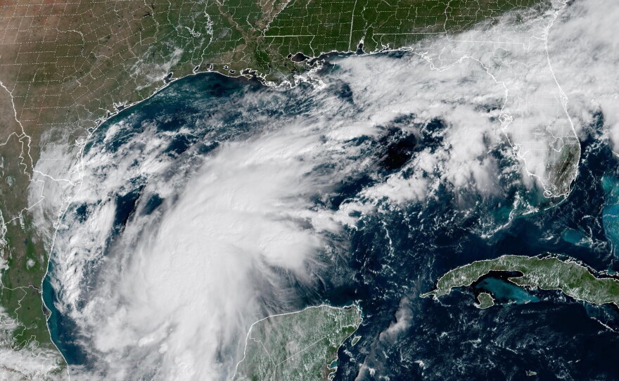 This satellite image from the National Oceanic and Atmospheric Administration shows Tropical Storm Isaias off the eastern coast of Mexico on Wednesday, Oct. 7, 2026.