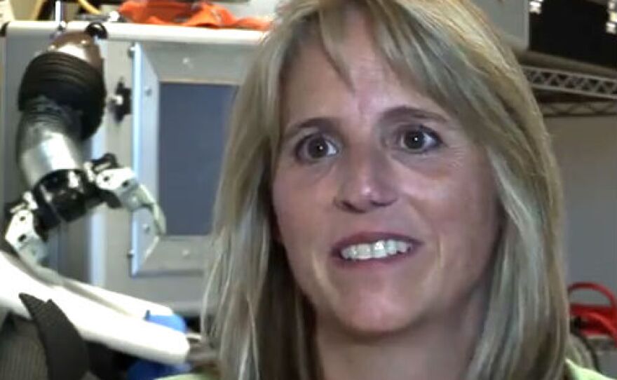 UC San Diego researcher Marian Bartlett in her lab.