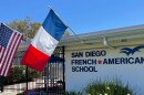 The exterior of the San Diego French American School appears in an undated photo.
