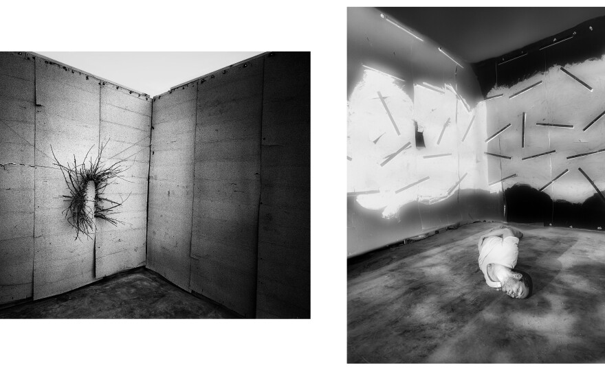 <strong>Left</strong>: <em>The Gray Room</em>, 2021. <strong>Right</strong>: <em>Walls of Today</em>, 2022.