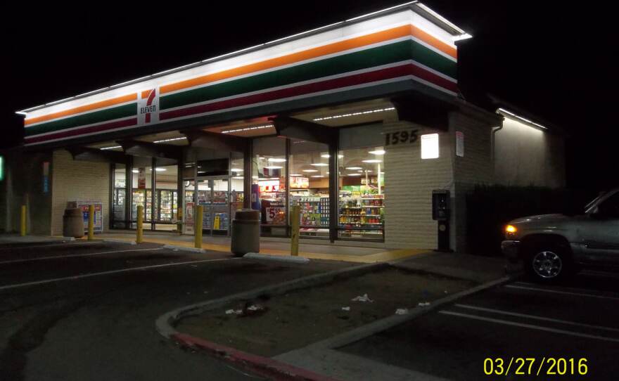 The 7-Eleven in Vista the night Jose Blanco was shot by Sheriff's Deputy Jason Phillips, March 27, 2016.