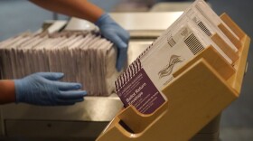 Envelopes containing ballots are shown at a San Francisco Department of Elections at a voting center in San Francisco, Sunday, Nov. 1, 2020. 