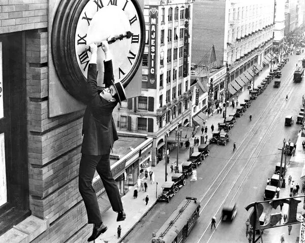 Silent comedian and trailblazing stunt man Harold Lloyd in "Safety Last." (1923)