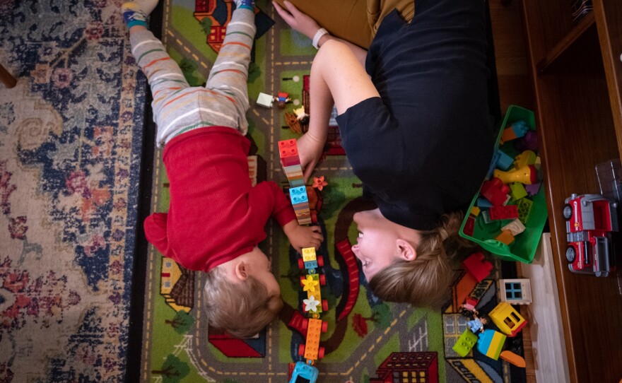 Life Kit visuals editor Becky Harlan engages her 2-year-old son, August Grabowsky, in "special time." It's a kind of child-directed playtime that children's health professionals say can be helpful in treating disruptive conduct in kids.