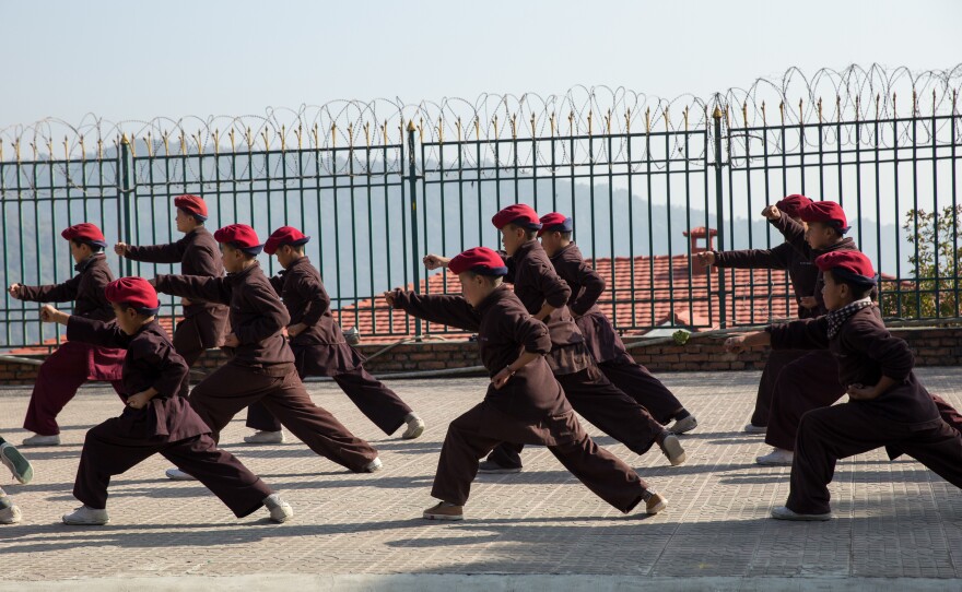 A kung fu practice session.