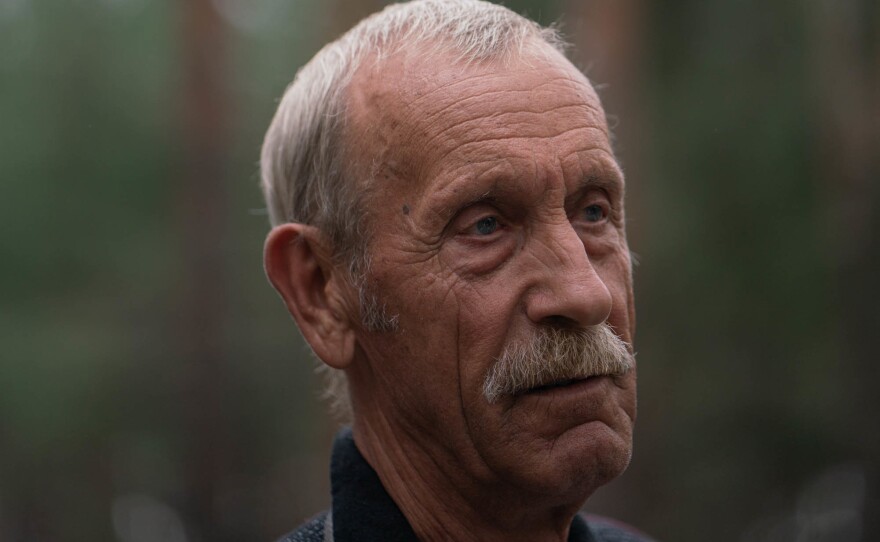 Hryhory Pryhodko said his wife was buried at the mass grave site, after she was killed by in an aerial assault while they were out walking together.