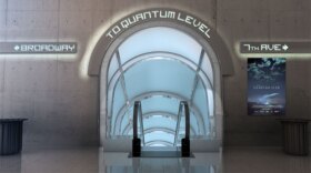 CGI from "The Fabric Of The Cosmos: Quantum Leap" showing an entrance to Quantum Level.