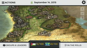 A screenshot from the video game Peacemaker. 