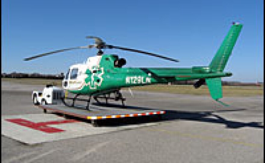 This EMS helicopter, owned by Air Methods Huntsville MedFlight, can seat four people and a patient weighing up to 350 pounds. The crew can be airborne within five minutes of receiving an emergency call.