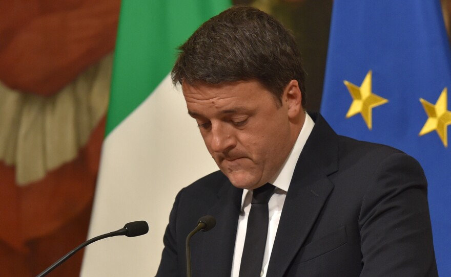 Italian Prime Minister Matteo Renzi announces his resignation during a press conference in Rome, after the results of Sunday's referendum on constitutional reforms.