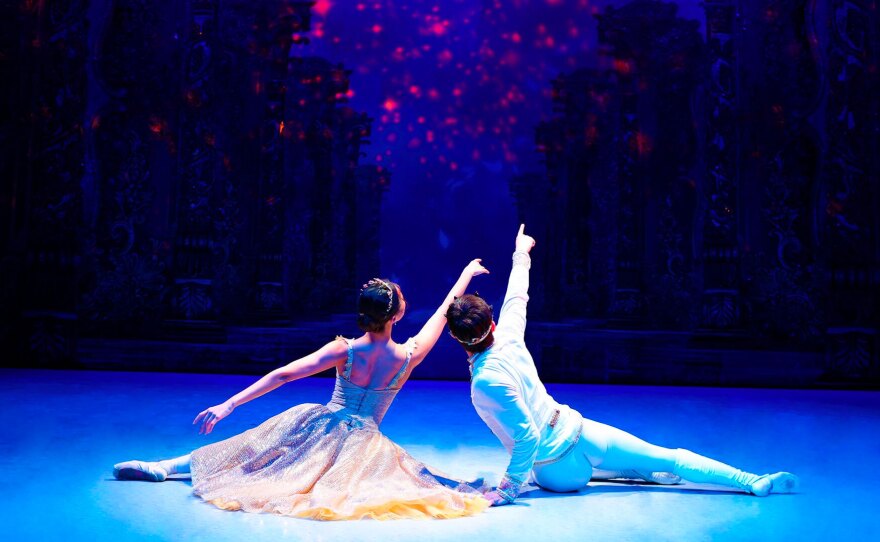 Dancers from World Ballet Series are shown in an undated photo on stage during a production of "Cinderella."