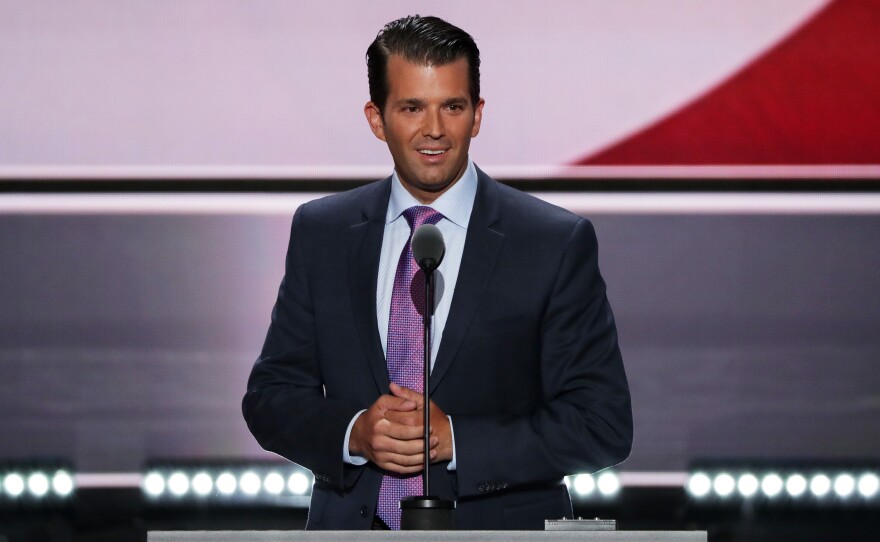 Donald Trump Jr. received a standing ovation for his speech — part policy, part personal.