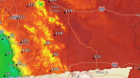 This map of San Diego County shows projected hot temperatures for Monday, June 20, 2016.