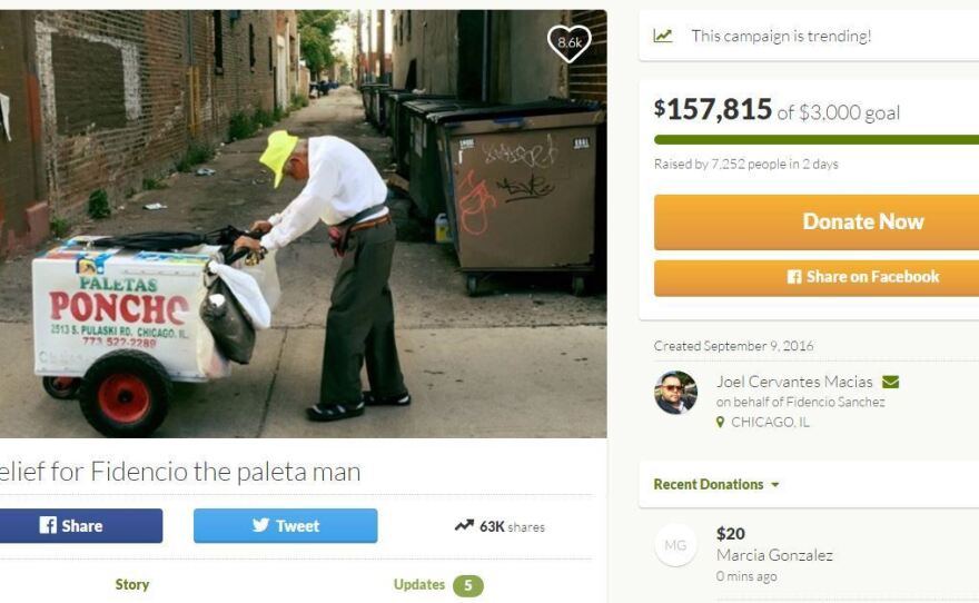 A fundraising campaign for Fidencio Sanchez has raised more than 50 times the original $3,000 that was sought.