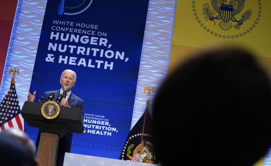 President Joe Biden speaks during the White House Conference on Hunger, Nutrition, and Health, at the Ronald Reagan Building in Washington, D.C., on Sept. 28, 2022.