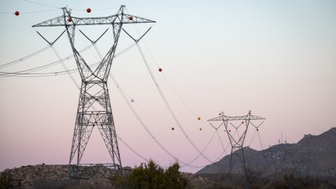 Power transmission lines run through Jacumba Hot Springs, March 9, 2021.