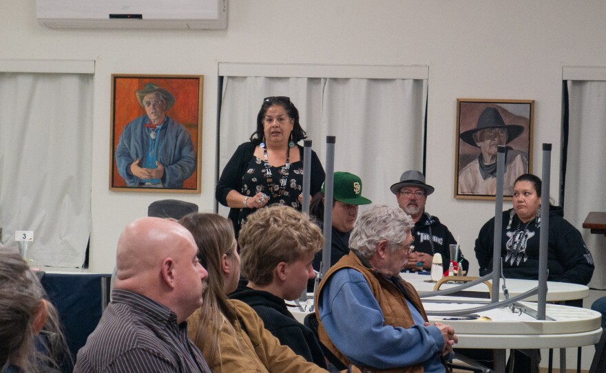 Angela Elliott Santos speaks to county staff about her frustrations and concerns regarding county consultation and communication on Jan. 12, 2025.