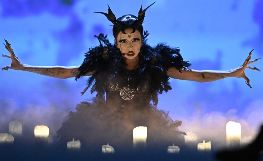 Ireland's Bambie Thug performs "Doomsday Blue" during the first semifinal.