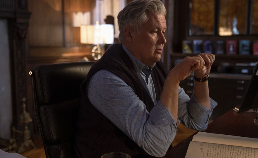 Conleth Hill as Alan Conway in MASTERPIECE Mystery! MAGPIE MURDERS episode 1.