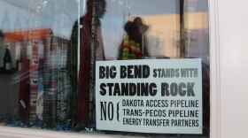 This sign in Marfa, Texas is one of many seen in west Texas protesting the Trans-Pecos Pipeline, Dec, 2016. 