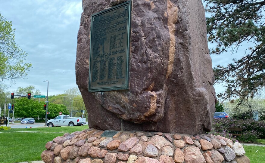 The rock was propped up in 1929.