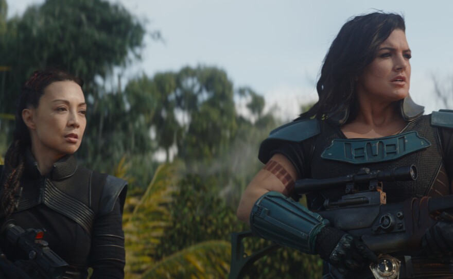 Ming-Na Wen as Fennec Shand and Gina Carano as Cara Dune