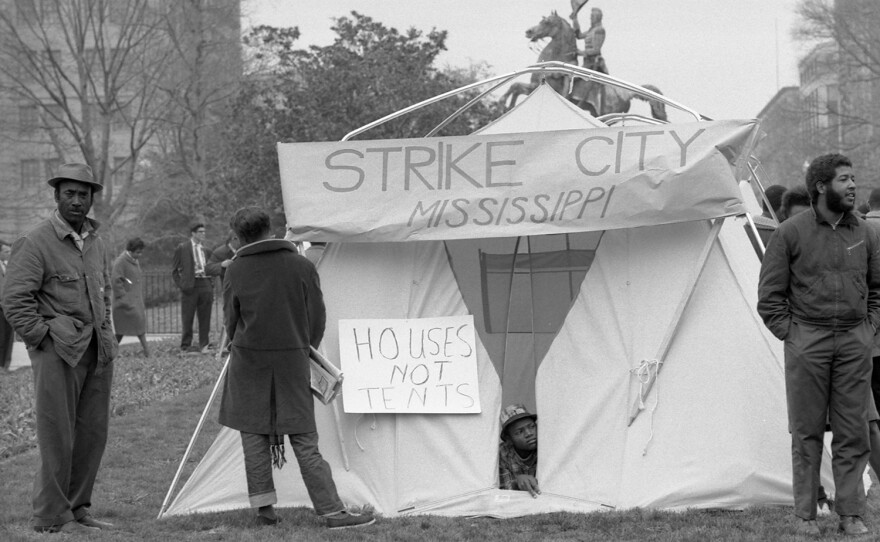 Strike City Mississippi tent encampment, c. April 1966. AMERICAN EXPERIENCE "The Harvest"