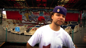 Lemon Andersen at the Himalaya ride, Coney Island.