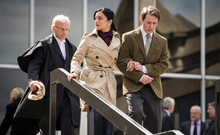 Reece Shearsmith (right) as Malcolm Webster and Archie Panjabi (left) as Simone Banerjee.