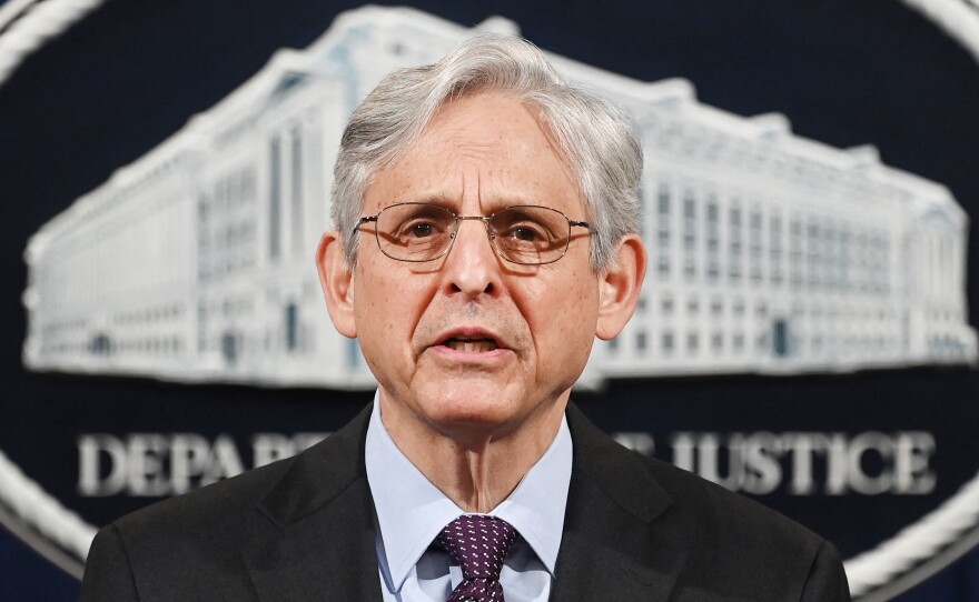 Attorney General Merrick Garland speaks at the Department of Justice on April 26. Garland announced that the DOJ will open an investigation into the Louisville Metro Police Department.