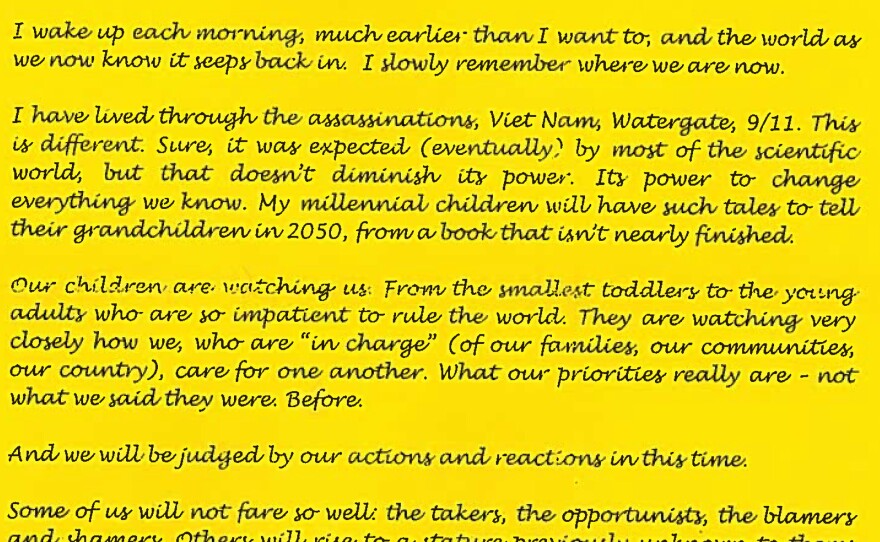Letter submitted to "Dear Stranger" by Rebecca McCroskey of Eugene, Ore.