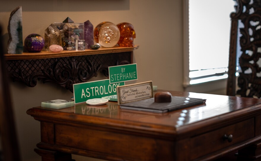 Stephanie got into astrology as a hobby when Vikki and Laurie were in high school. Over the years, her interest turned more professional — she gave tarot readings to hundreds of clients who turned to her for insight on houses, jobs and kids.