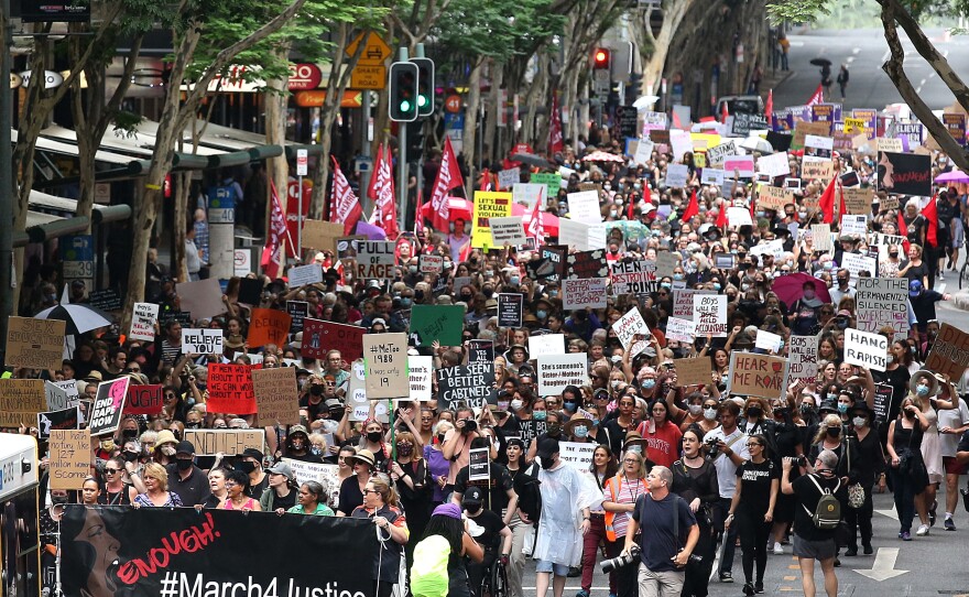 Thousands of protestors attended "March 4 Justice" rallies across Australia calling for action against gendered violence in Parliament after Higgins went public with her allegations.