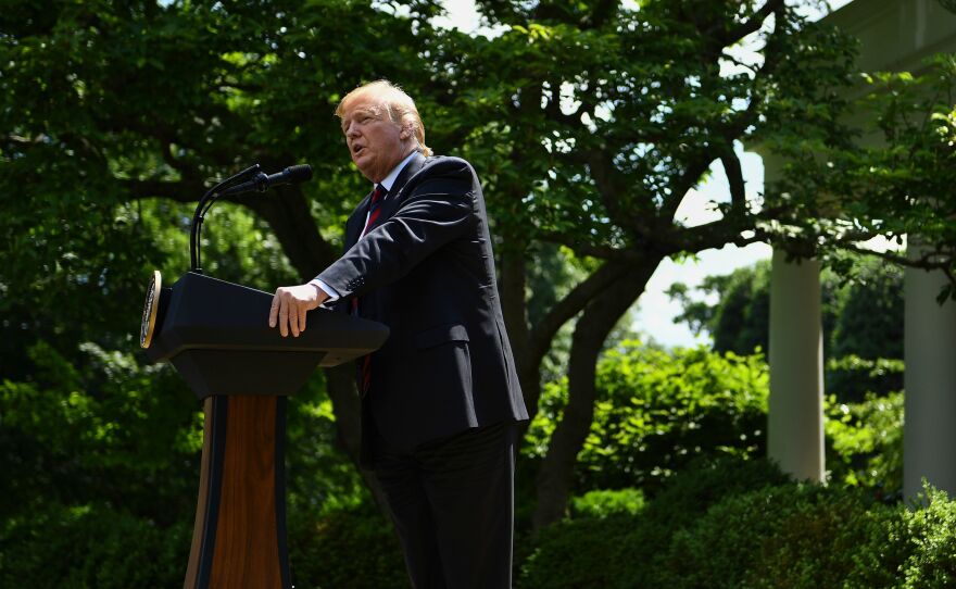 President Trump announces a new immigration proposal in the White House Rose Garden on Thursday.