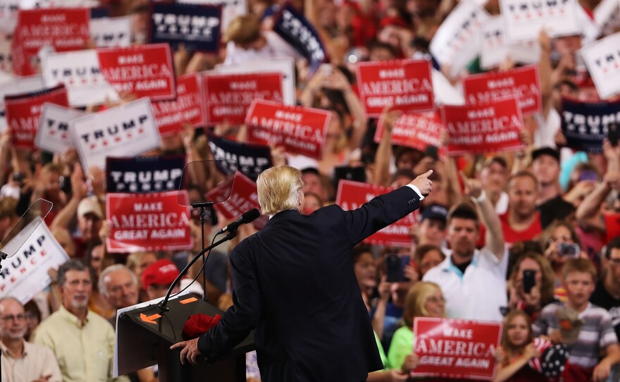 Donald Trump speaks to a large group of supporters on Sept. 27, in Melbourne, Fla. Trump racked up a clear majority in the Electoral College.