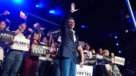 Texas Democratic Senate candidate Texas state Rep. James Talarico waves to the crowd before speaking Mar. 4 in Austin. Talarico raised $27m in the first quarter of 2026, leading a pack of Democrats who outraised Republicans in several key Senate matchups.