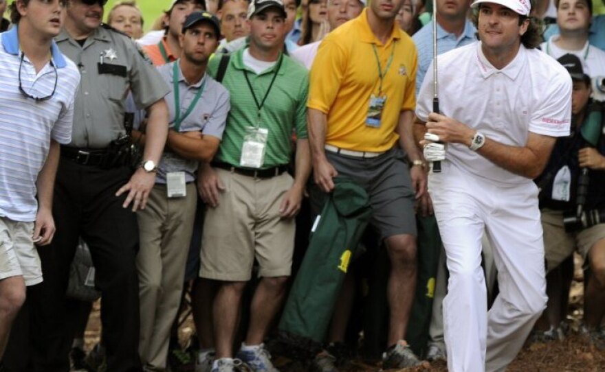 Watson following the path of his shot.