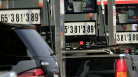 Pumps at a gas station in Laconia, N.H.,  show higher prices for fuel on Monday.