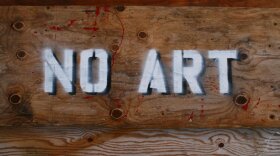 A "No Art" stencil recreated by Saint Marko. He waged his "No Art" graffiti campaign throughout San Diego in the early 1980s.