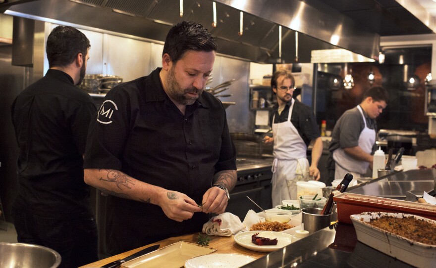 Chef Mike Isabella creates alternatives to traditional Thanksgiving dishes at Kapnos restaurant in Washington, D.C.