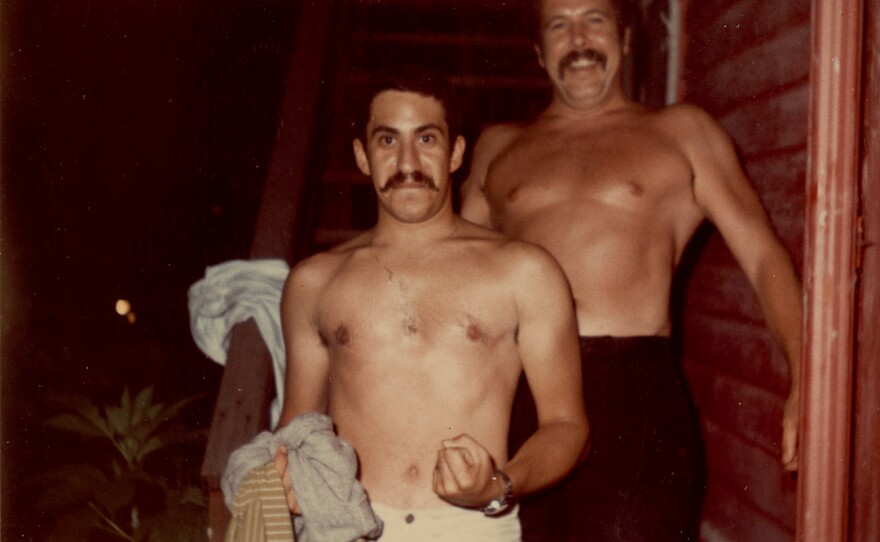 Jim and Paul Meehan, owner of Riddle Paddock, 1965.