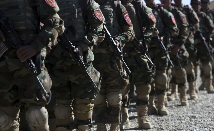 New members of the Afghan special forces attend their graduation ceremony earlier this month at the Afghan Corp, on the outskirts of Kabul.